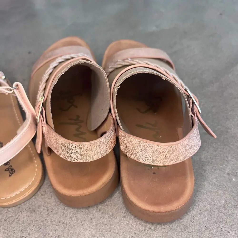 Self Esteem pink beaded and bronze sandals bundle girls size 3 shoes